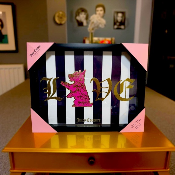 Juicy Couture Other - Juicy Couture NWT Juicy Pink Scottie Dog Black White Striped Framed Print